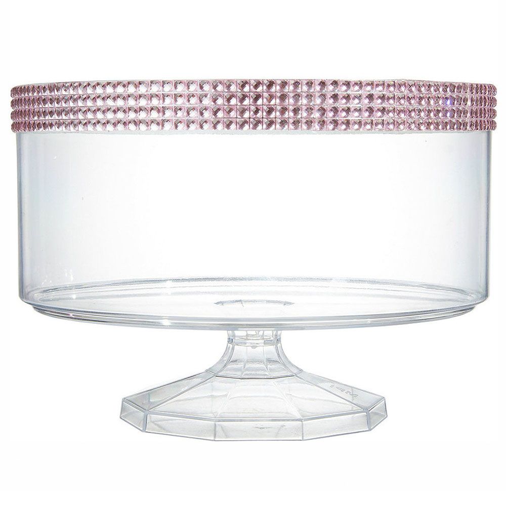 Amscan - Clear Plastic Small Trifle Container With Pink Gems