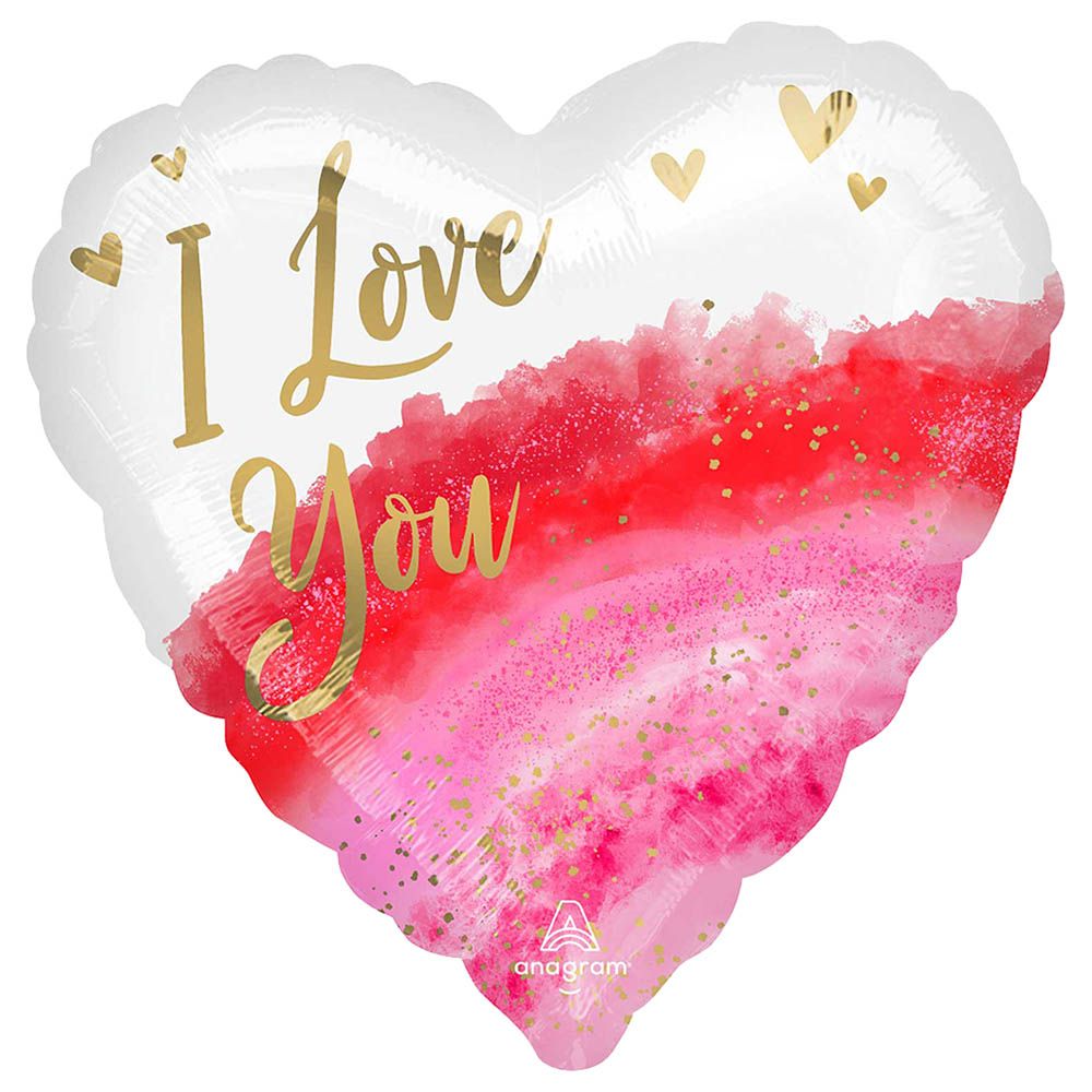 Geode Watercolor Love Foil Balloon