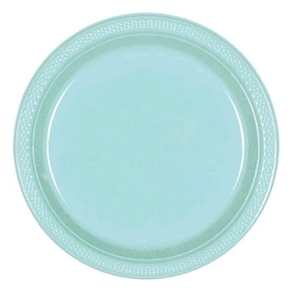 Robin'S Egg Blue Plastic Plates 9In- 20Pcs