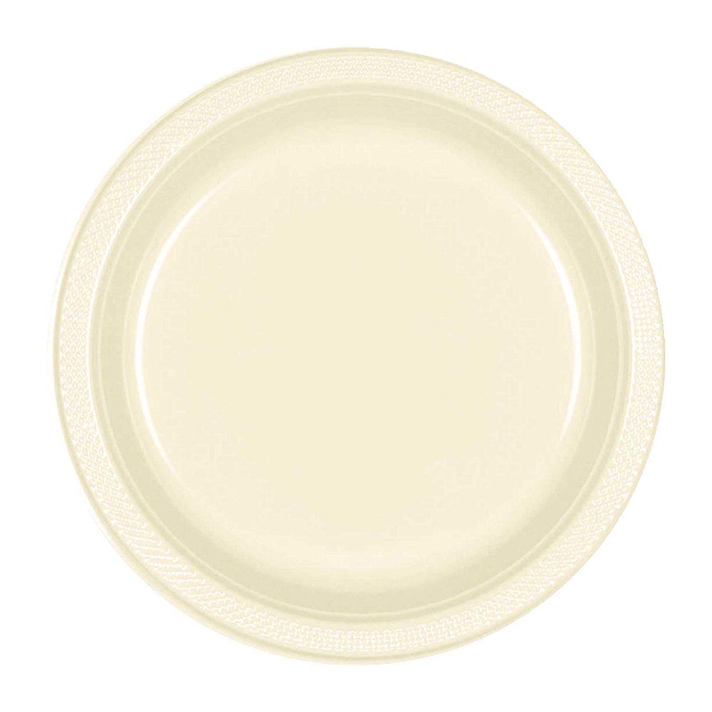 Amscan - Plastic Plates 9" 20pcs - Vanilla Creme