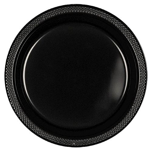 Amscan - Plastic Plates 10.25" 20pcs - Jet Black