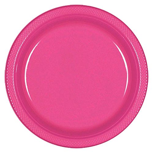 Amscan - Plastic Plates 10.25" 20pcs - Bright Pink