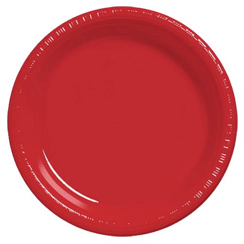 Amscan - Plastic Plates 10.25" 20pcs - Apple Red