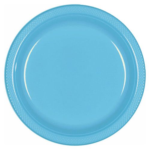 Amscan - Plastic Plates 10.25" 20pcs - Caribbean Blue