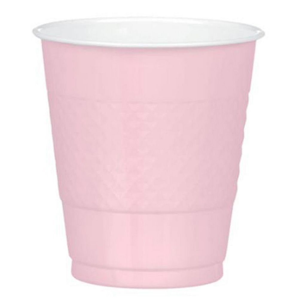 Blush Pink Plastic Cups 12Oz- 20Pcs