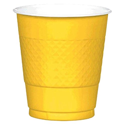 Amscan - Plastic Cups 12oz 20pcs - Yellow Sunshine