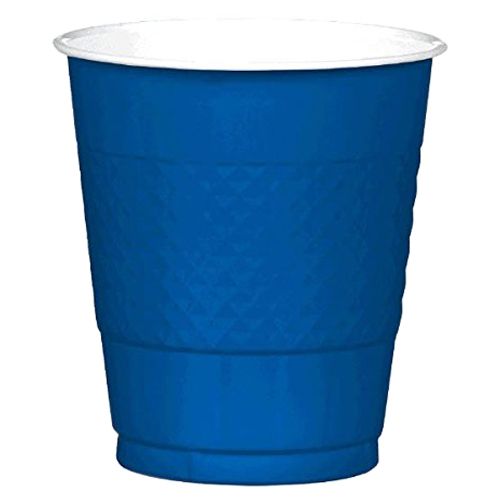 Amscan - Plastic Cups 12oz 20pcs - Bright Royal Blue