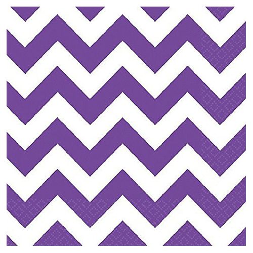 Amscan - Chevron Beverage Napkins 16pcs - Purple