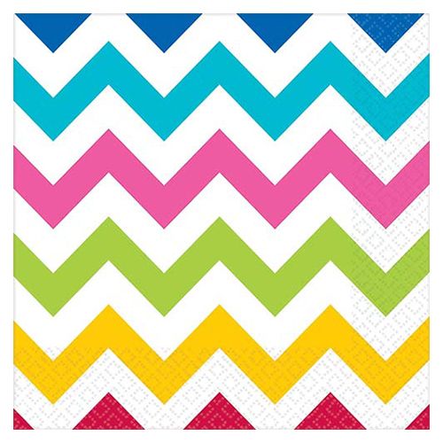 Amscan - Chevron Beverage Napkins 16pcs - Rainbow