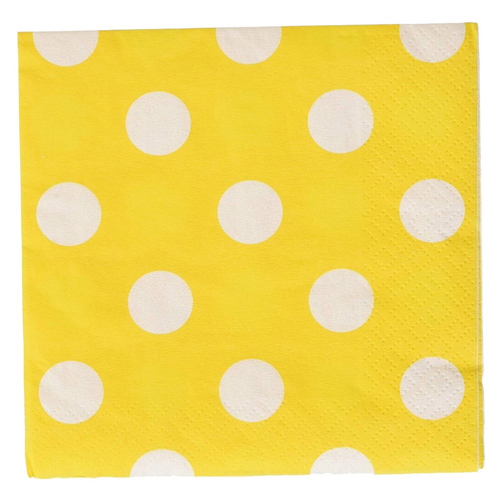 Amscan - Dots Beverage Tissues 16pcs - Yellow Sunshine