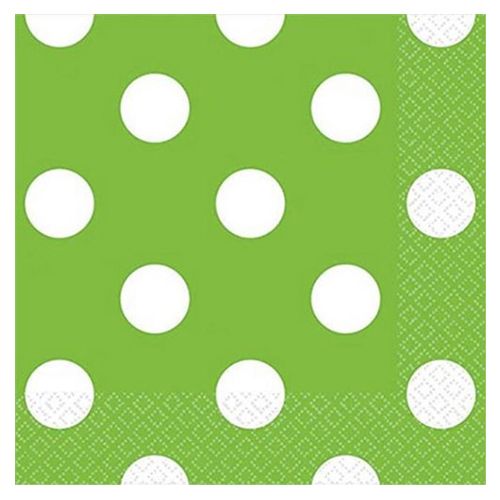 Amscan - Dots Beverage Tissues 16pcs - Kiwi Green