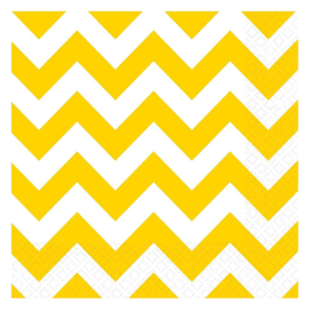 Amscan - Chevron Lunch Tissues 16pcs - Yellow Sunshine