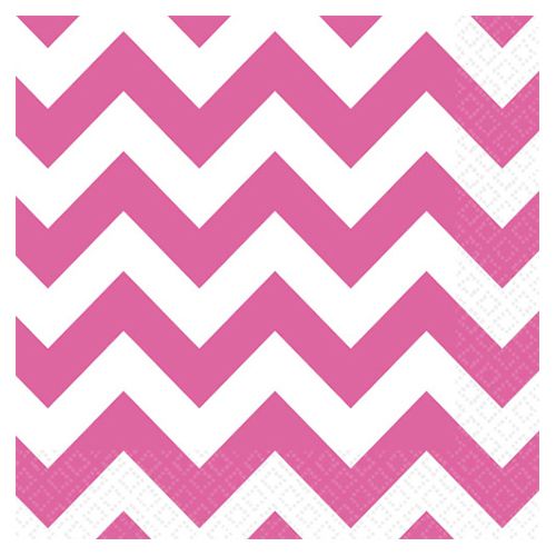 Amscan - Chevron Lunch Napkin - Bright Pink