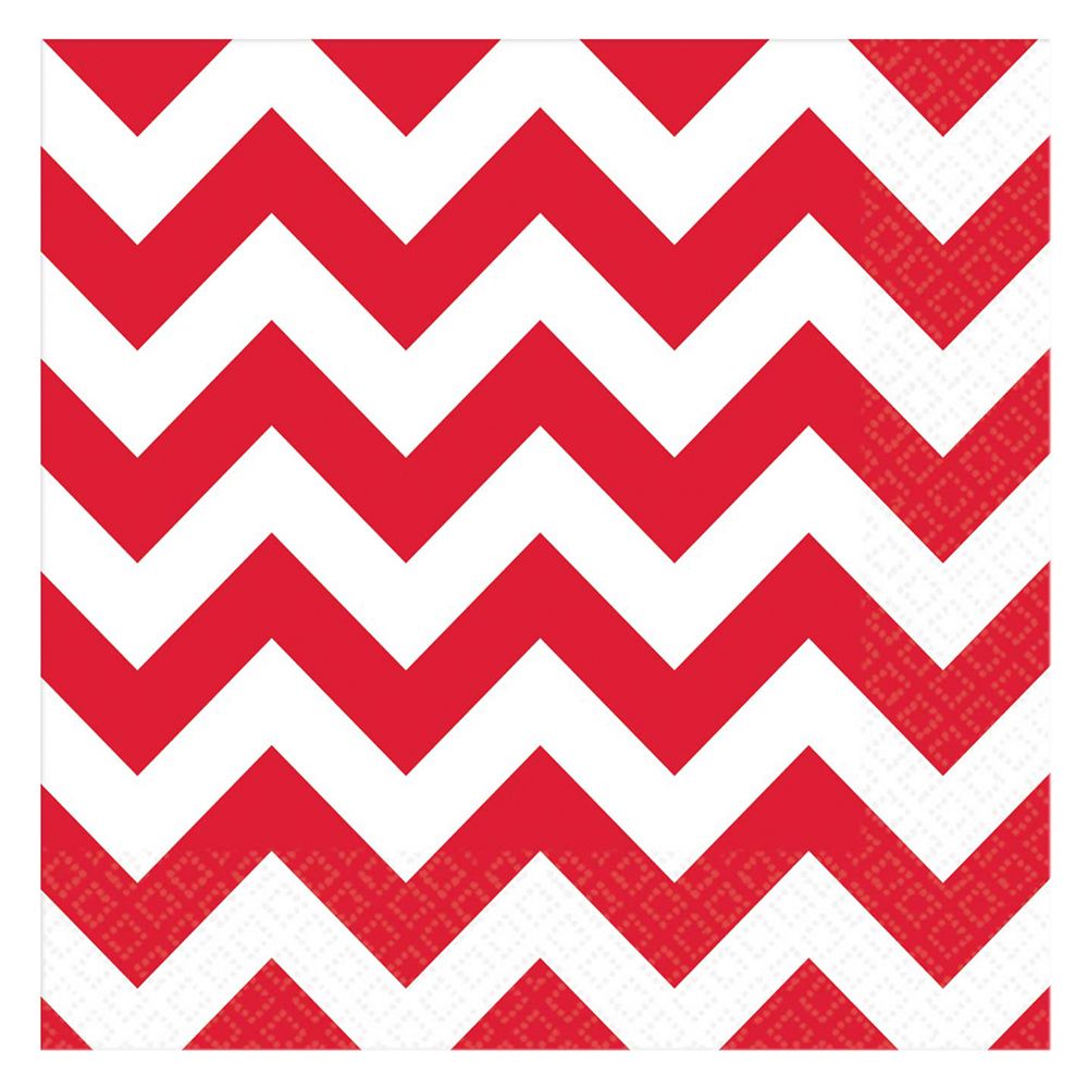 Amscan - Chevron Lunch Tissues 16pcs - Apple Red