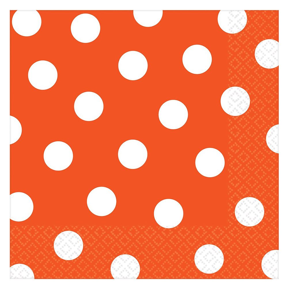 Amscan - Dots Lunch Tissues 16pcs - Orange Peel