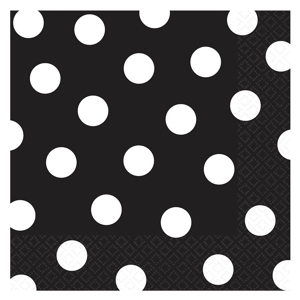 Amscan - Dots Lunch Tissues 16pcs - Jet Black