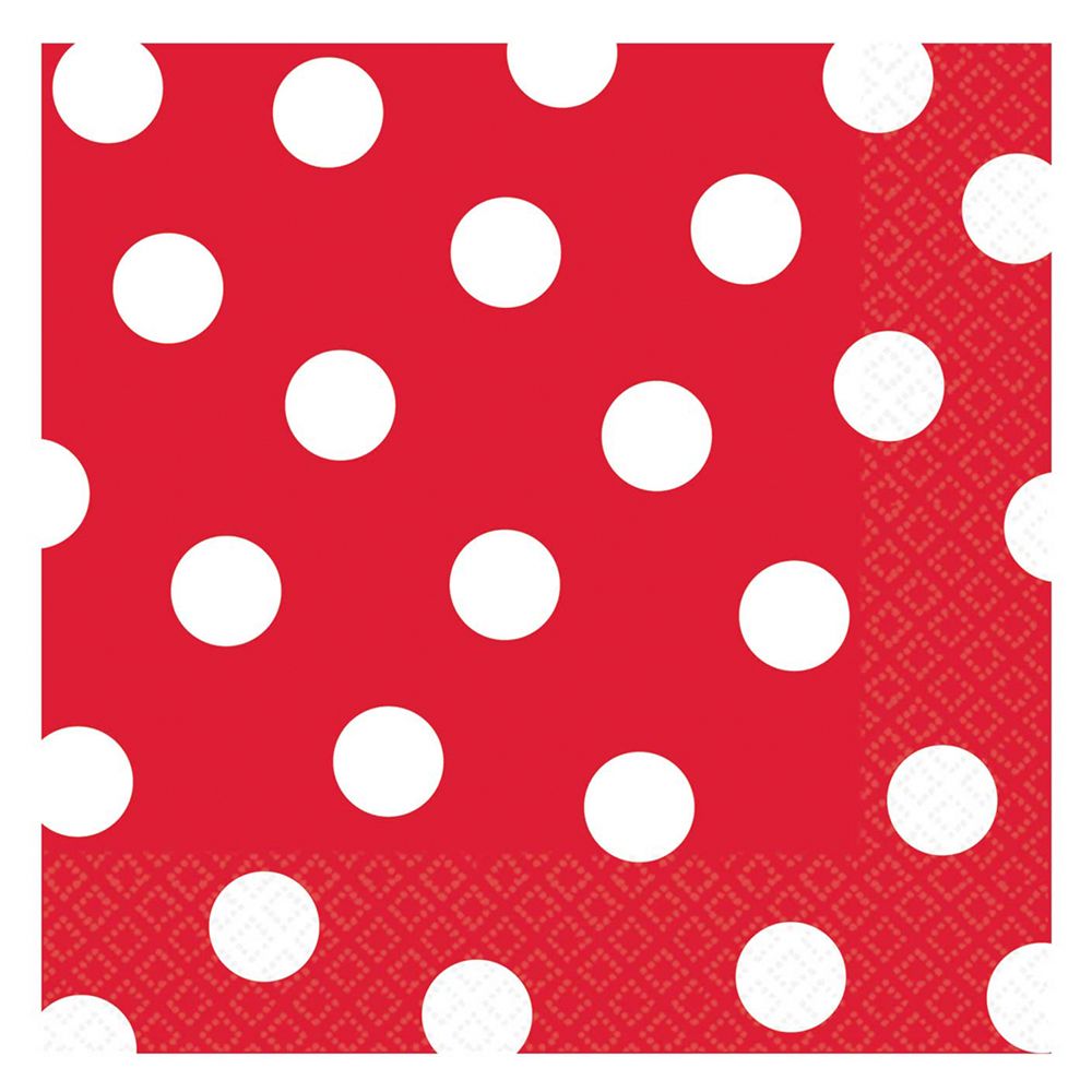 Amscan - Dots Lunch Tissues 16pcs - Apple Red