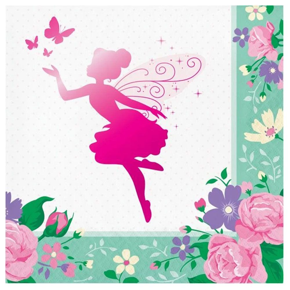 Creative Converting - Floral Fairy Sparkle Napkins 16pcs