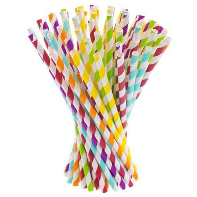 Creative Converting - Multicolor Paper Straw Pack of 24