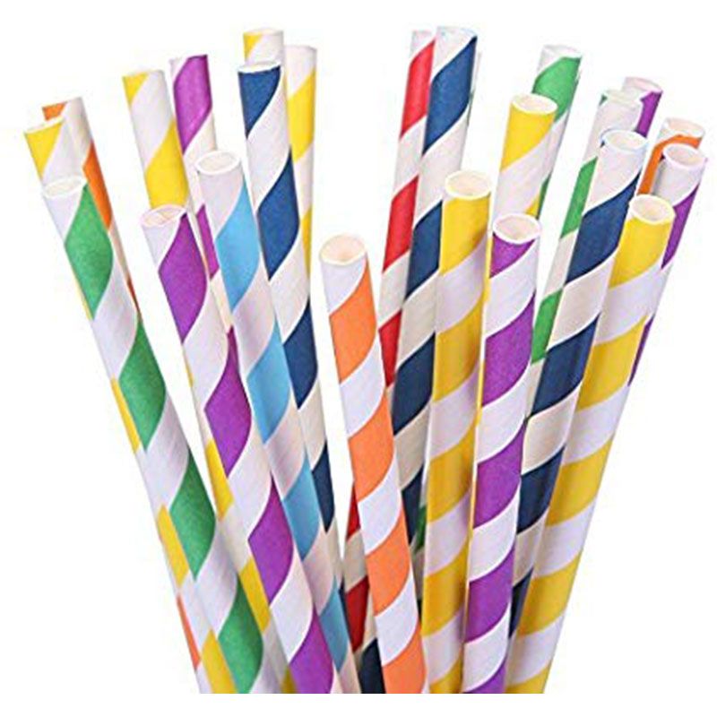 Creative Converting - Straws Multi Colors Striped 100pcs