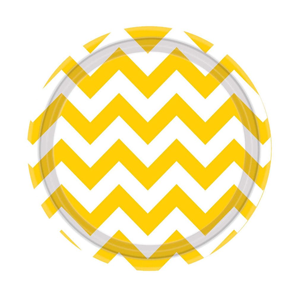 Amscan - Round Party Paper Plates 7" 8pcs - Yellow Sunshine