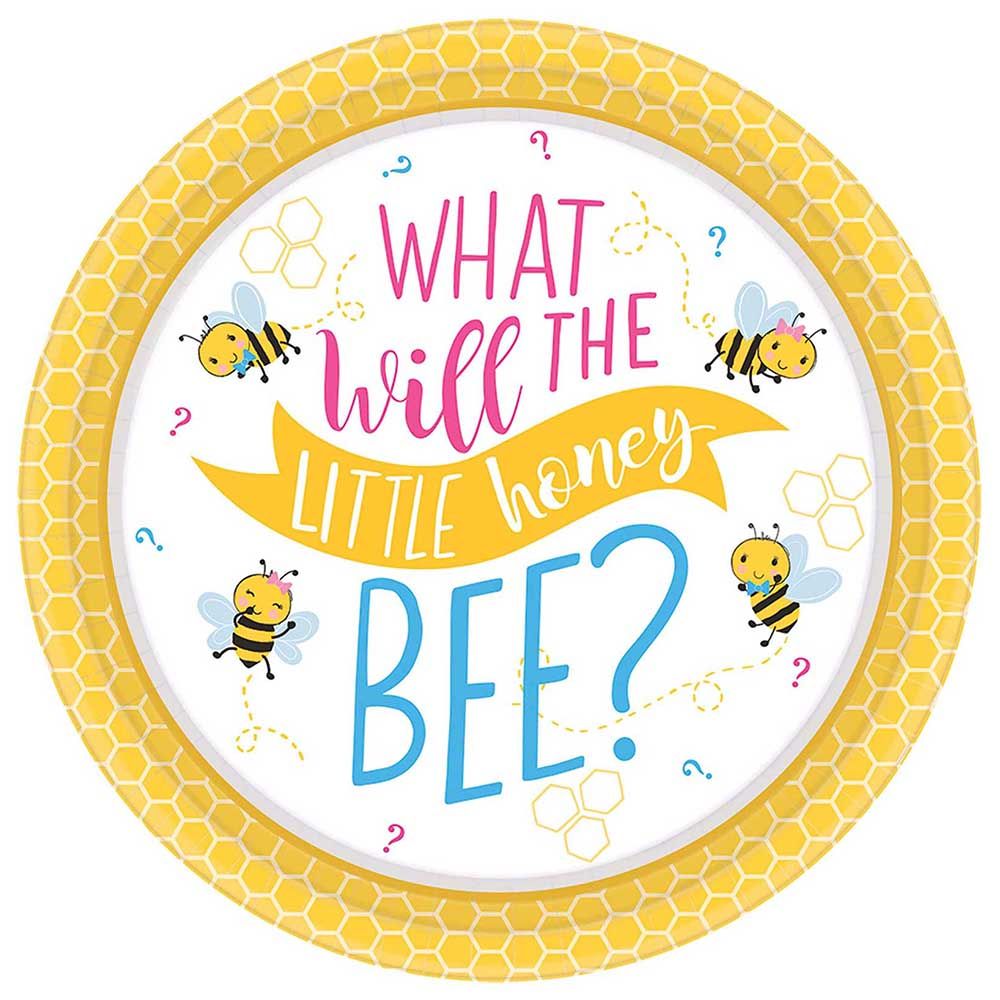 Amscan - What Will It Bee? Paper Plates 7", 8pcs