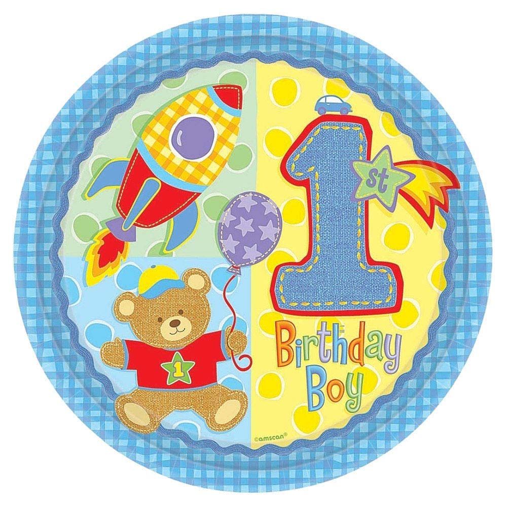 Hugs And Stitches Boy Ultra Dinner Plates - 8 pk