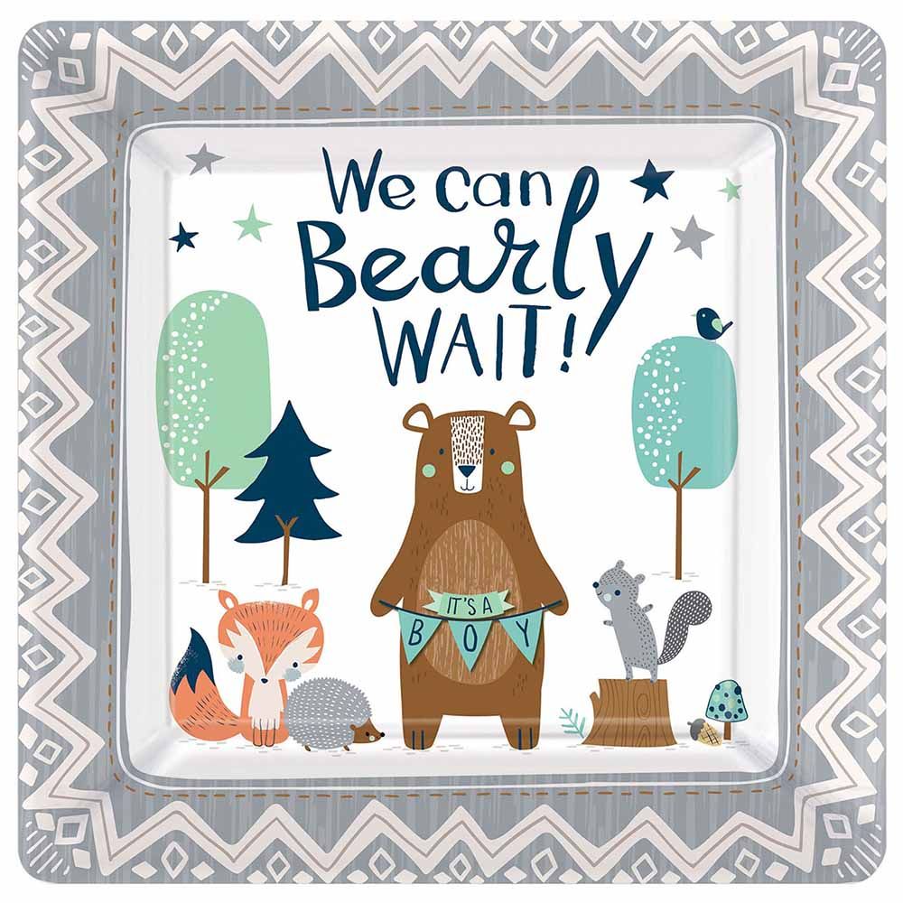 Amscan - Bearly Wait Boy Paper Plate 10", 8pcs