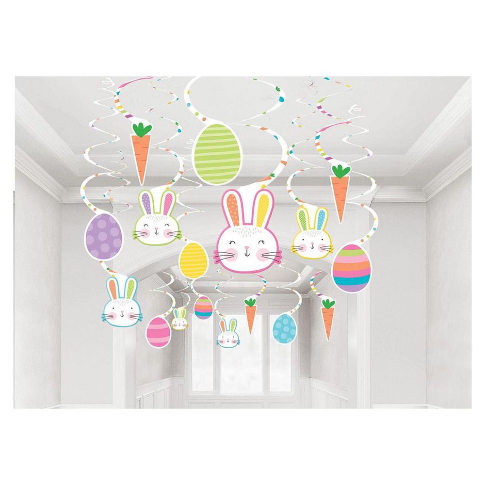 Hello Bunny Easter Swirl Decoration 30Pcs