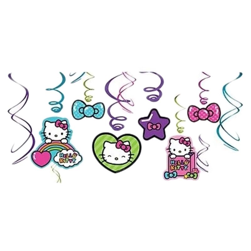 Hello Kitty Rainbow Foil Swirl Decorations