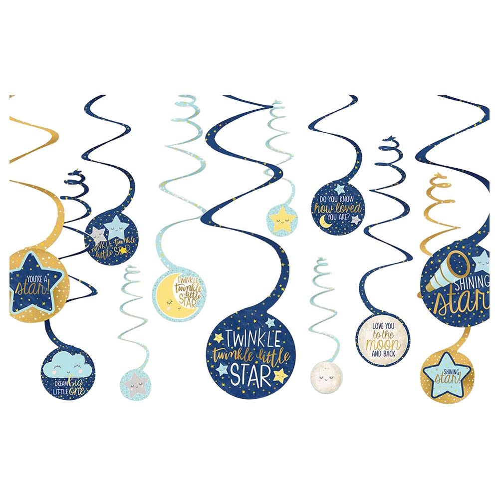 Amscan - Twinkle Little Star Spiral Decoration, 12pcs