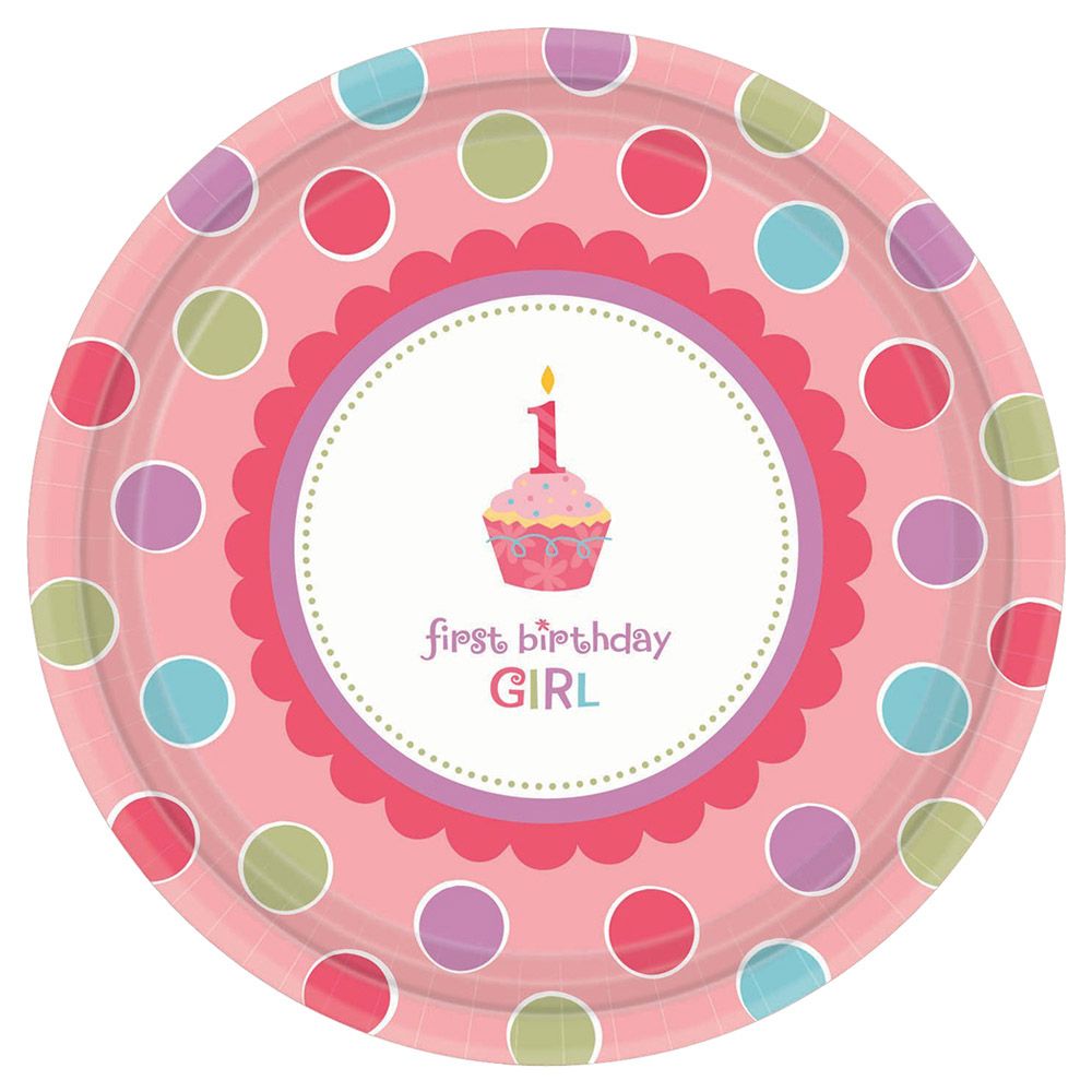 Sweet Little Cupcake Girl Plates - 18pk