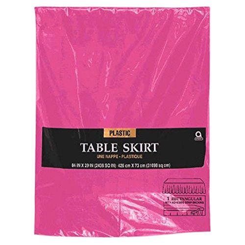 Amscan - Plastic Table Skirt - Bright Pink