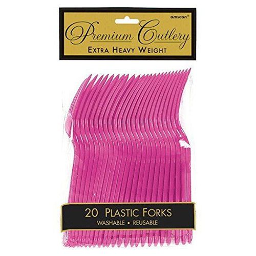 Amscan - Heavy Weight Plastic Forks 20pcs - Magenta