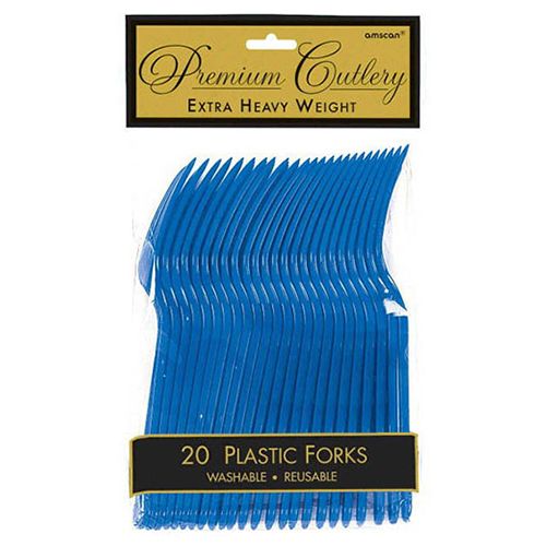 Amscan - Heavy Weight Plastic Forks 20pcs - Royal Blue