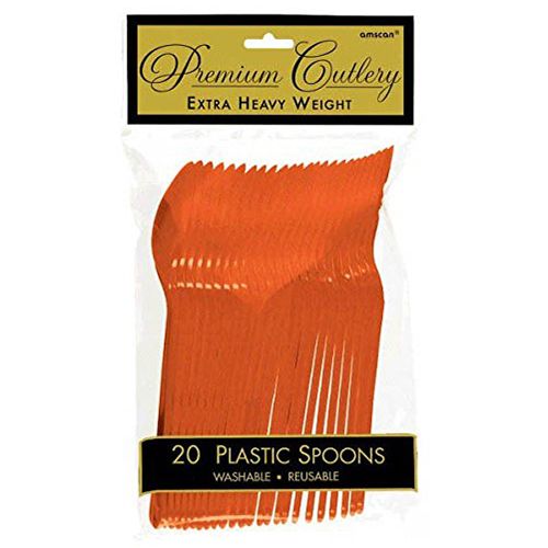 Amscan - Heavy Weight Plastic Spoons 20pcs - Orange Peel