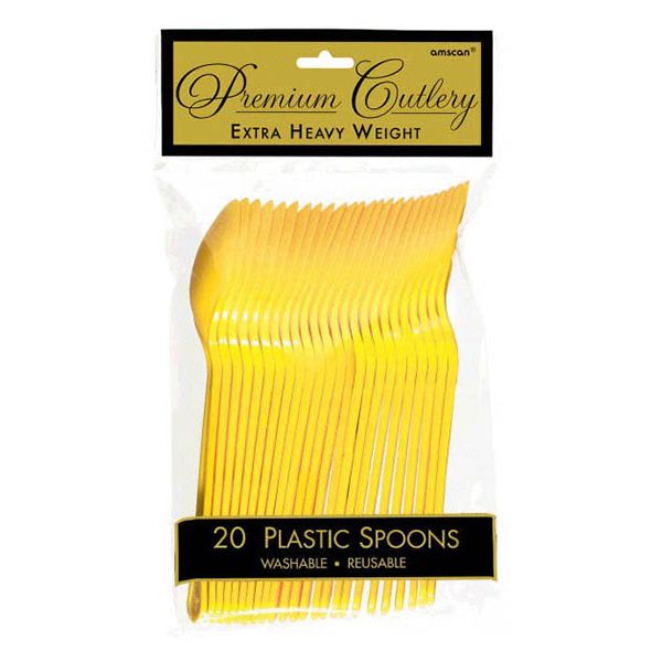 Amscan - Heavy Weight Plastic Spoons 20pcs - Yellow Sunshine