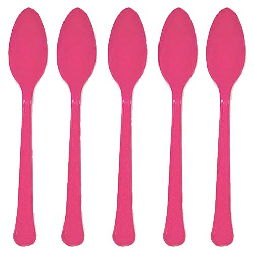 Amscan - Heavy Weight Plastic Spoons 20pcs - Bright Pink