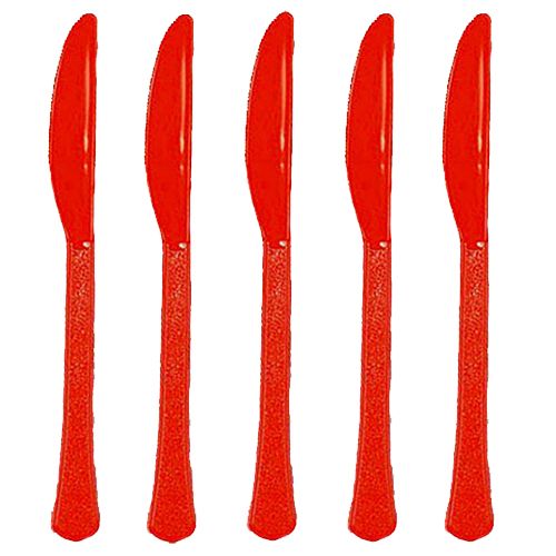 Amscan - Heavy Weight Plastic Knives 20pcs - Apple Red