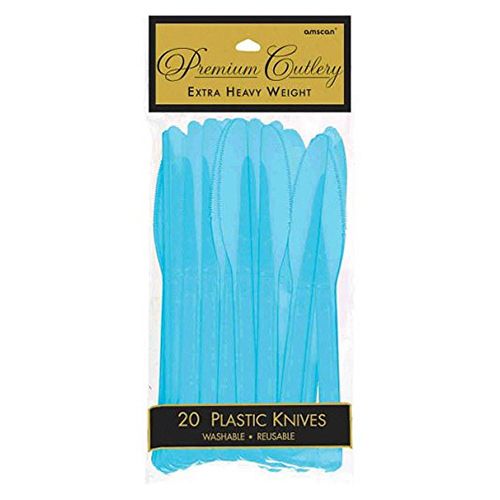 Amscan - Heavy Weight Plastic Knives 20pcs - Caribbean Blue