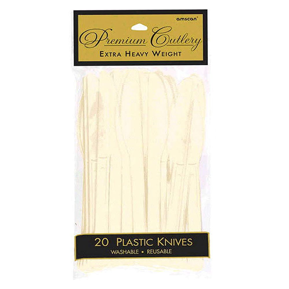 Amscan - Heavy Weight Plastic Knives 20pcs - Vanilla Creme