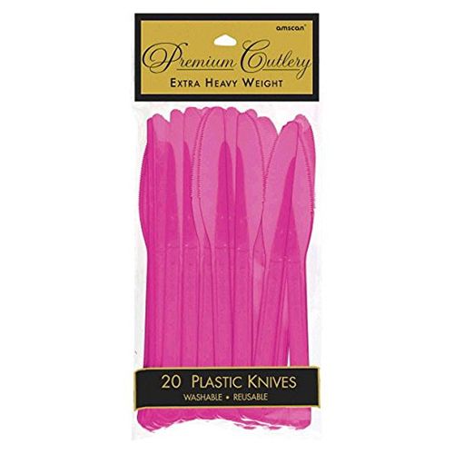 Amscan - Heavy Weight Plastic Knives 20pcs - Magenta