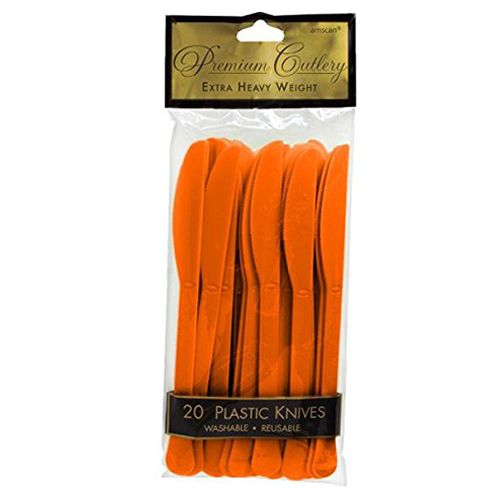 Amscan - Heavy Weight Plastic Knives 20pcs - Orange Peel