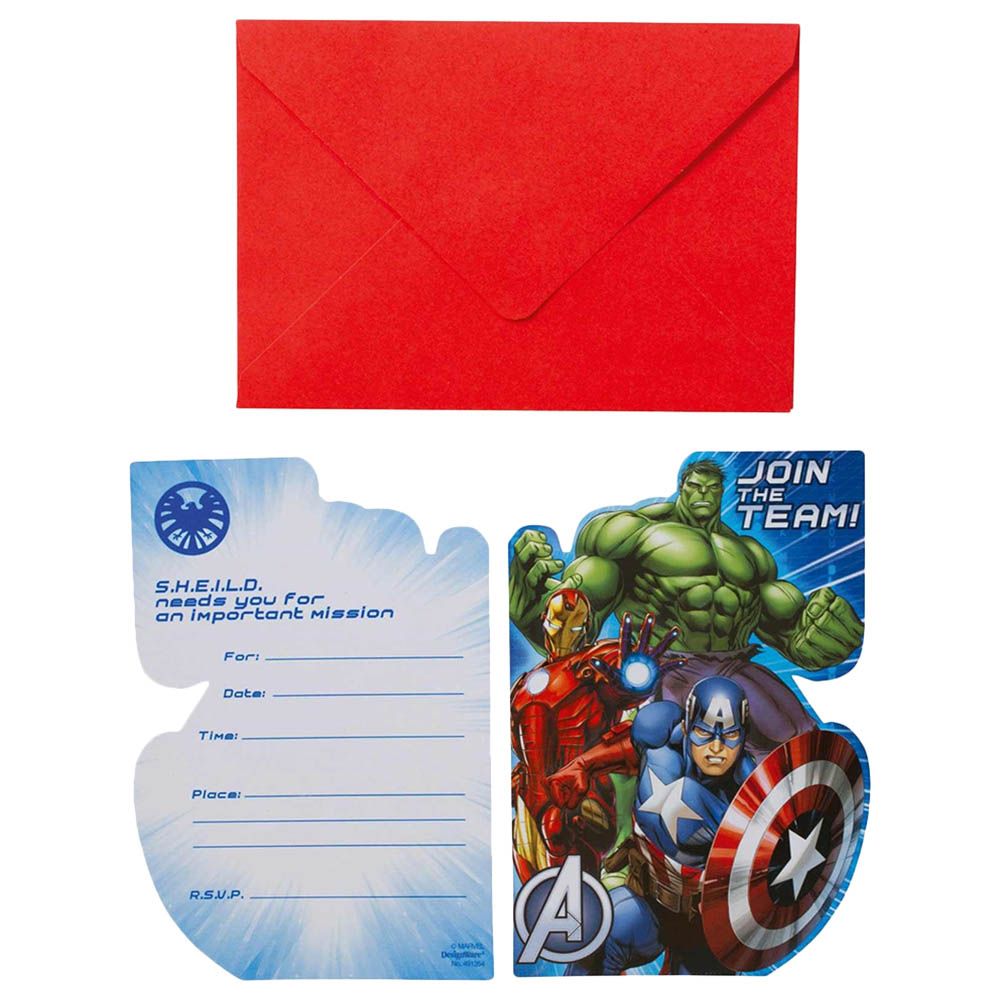 Avengers Invitations & Envelopes 8Pcs