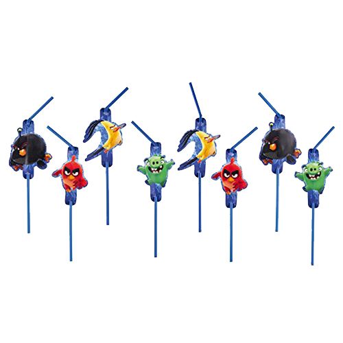 Amscan - Angry Birds Movie Drinking Straws 8pcs