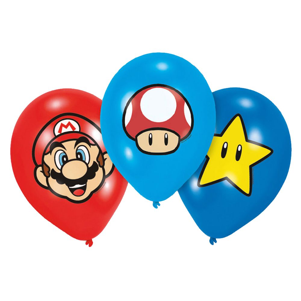 Amscan - Super Mario 4C Print 11" 6pcs