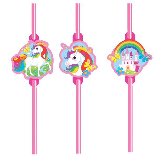 Unicorn Drinking Straws 8pcs