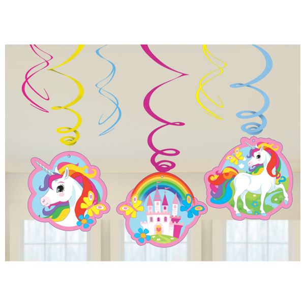 Unicorn Swirl Decorations 6pcs