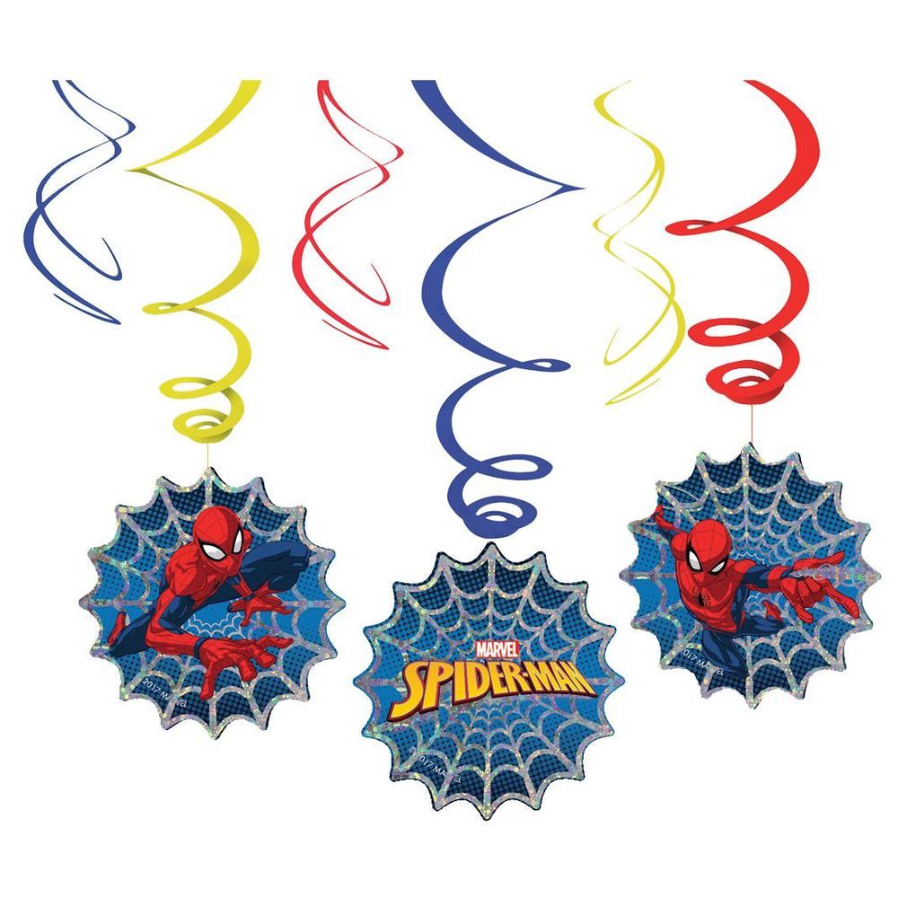 Spider-Man Swirl Decorations 6pcs