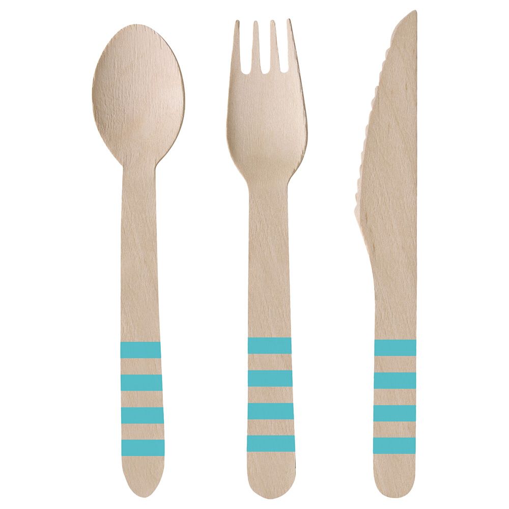 Amscan Pineapple Vibes Cutlery - 24Pc - Blue